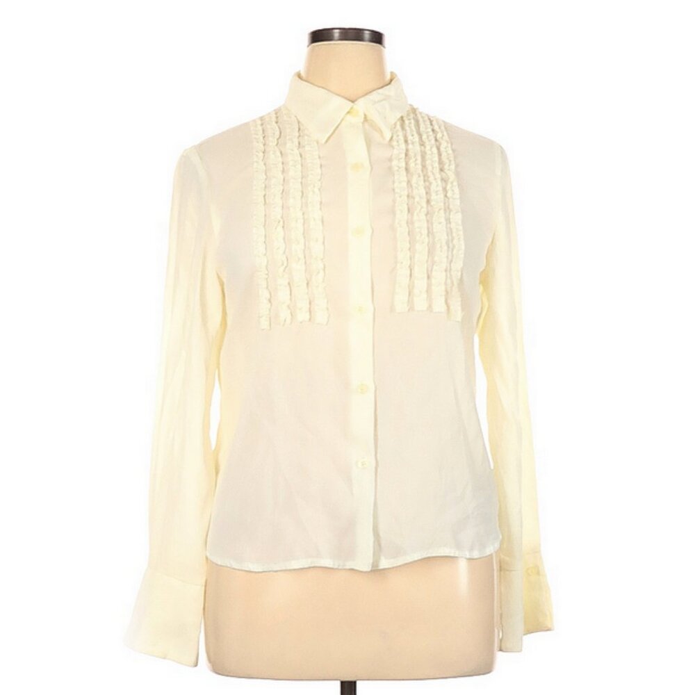 Victoria Holley Ruffled Victorian Blouse Size 14 - 1990's